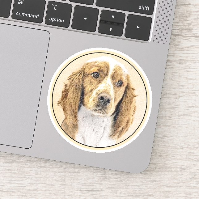 Welsh Springer Spaniel Painting - Original Dog Art Sticker (Detail)