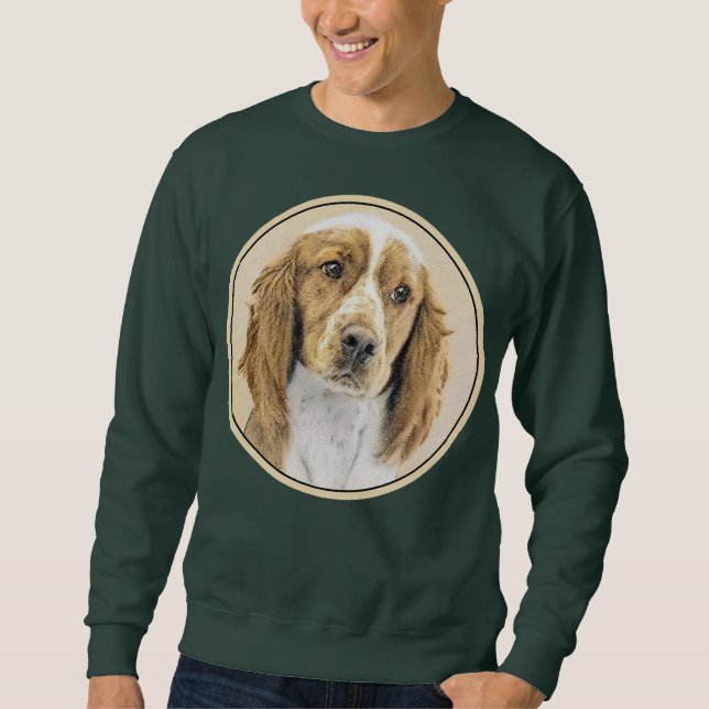 Welsh Springer Spaniel Painting - Original Dog Art Sweatshirt (Front)