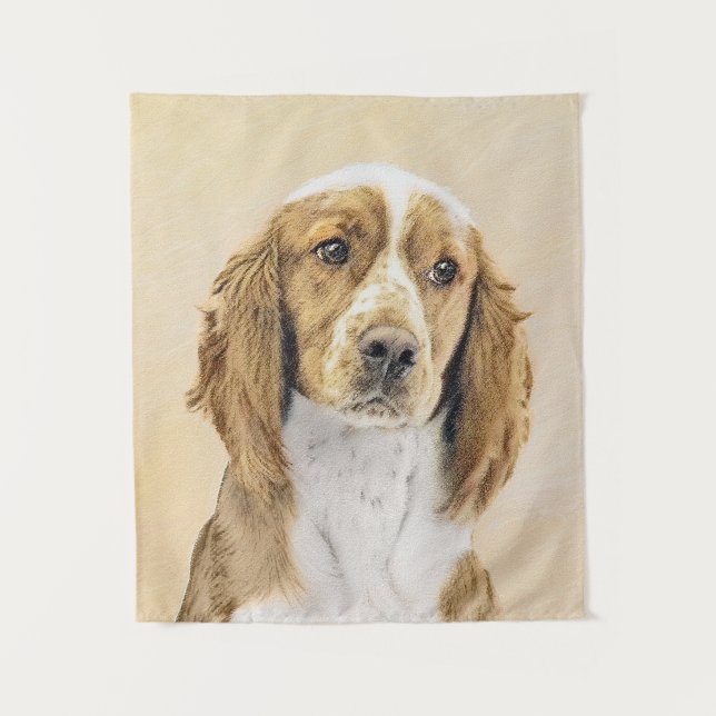 Welsh Springer Spaniel Painting - Original Dog Art Tapestry (Front)