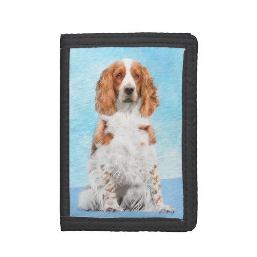 Welsh Springer Spaniel Painting _ Original Dog Art Trifold Wallet