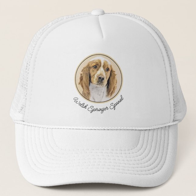 Welsh Springer Spaniel Painting - Original Dog Art Trucker Hat (Front)