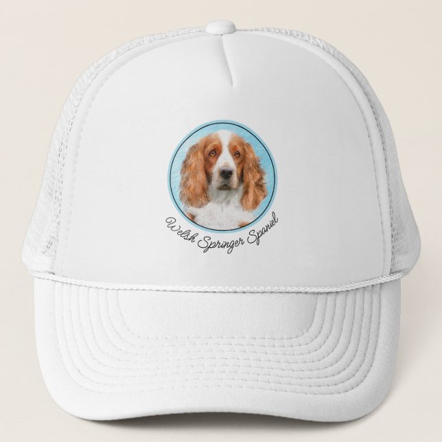 Welsh Springer Spaniel Painting - Original Dog Art Trucker Hat (Front)