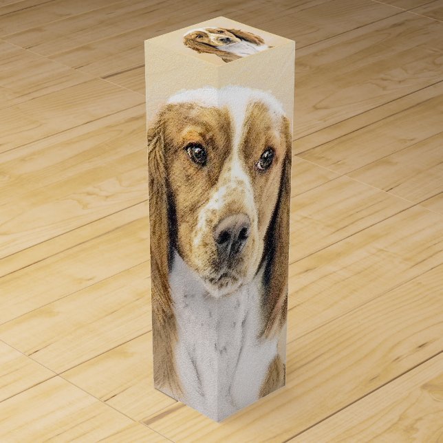 Welsh Springer Spaniel Painting - Original Dog Art Wine Box (Front)