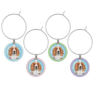 Welsh Springer Spaniel Painting - Original Dog Art Wine Charm