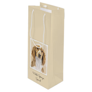 Welsh Springer Spaniel Painting - Original Dog Art Wine Gift Bag