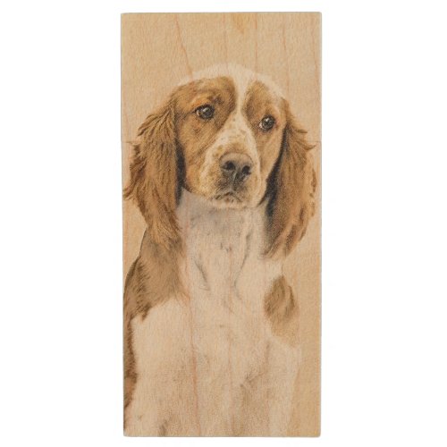 Welsh Springer Spaniel Painting _ Original Dog Art Wood Flash Drive