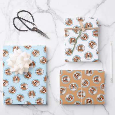 Welsh Springer Spaniel Painting Original Dog Art Wrapping Paper Sheets