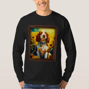 Welsh Springer Spaniel Painting Sunflower Flower M T-Shirt
