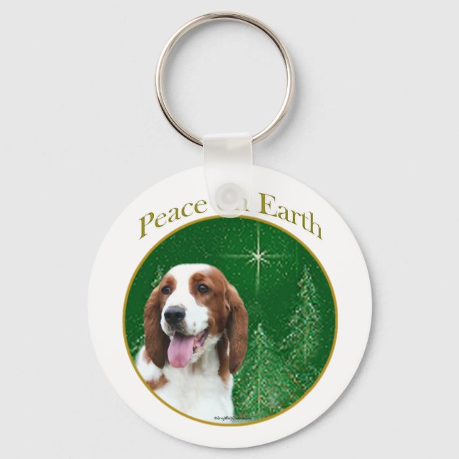 Welsh Springer Spaniel Peace Keychain (Front)