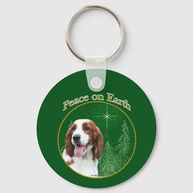 Welsh Springer Spaniel Peace Keychain (Front)
