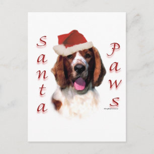 Welsh Springer Spaniel Santa Paws Holiday Postcard