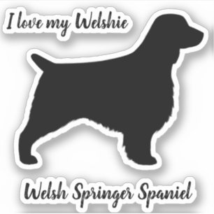 Welsh Springer Spaniel Silhouette Dog Breed Sticker