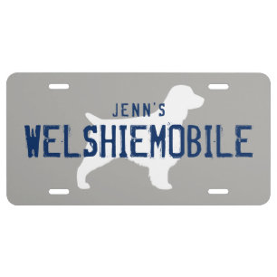 Welsh Springer Spaniel Silhouette WELSHIEMOBILE License Plate