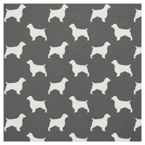 Welsh Springer Spaniel Silhouettes Pattern Fabric