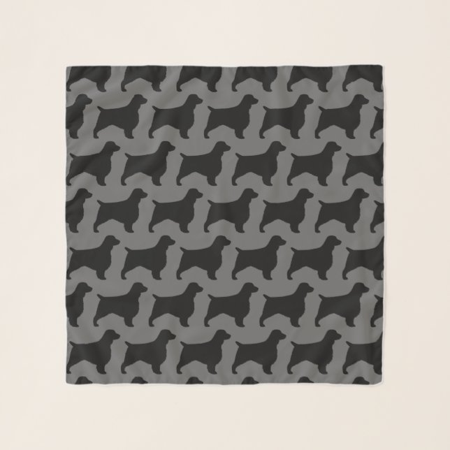 Welsh Springer Spaniel Silhouettes Pattern Scarf (Front)
