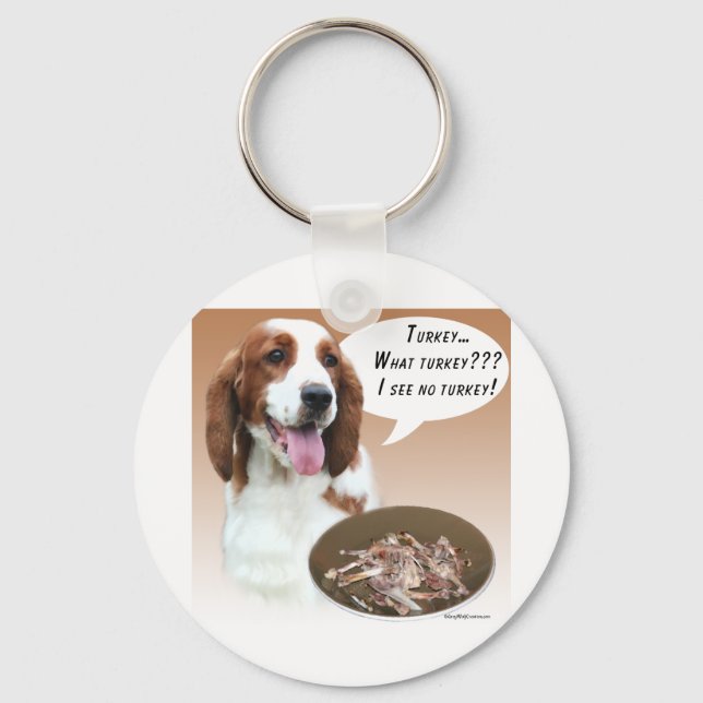 Welsh Springer Spaniel Turkey Keychain (Front)