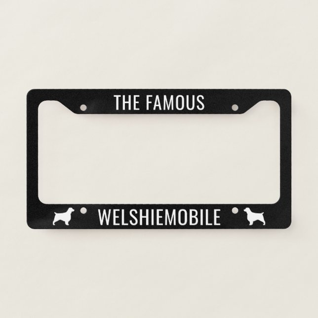 Welsh Springer Spaniels Welshiemobile Custom License Plate Frame (Front)