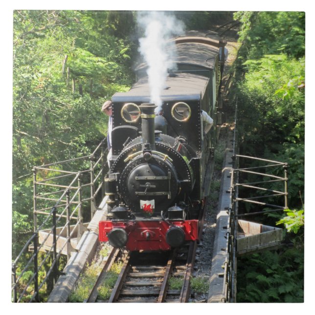 Welsh Steam Train. Ceramic Tile (Front)