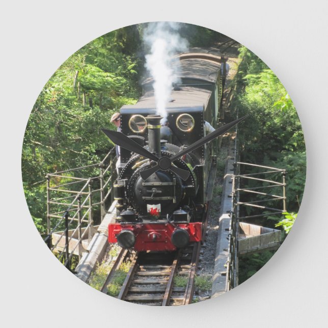 Welsh Steam Train. Large Clock (Front)