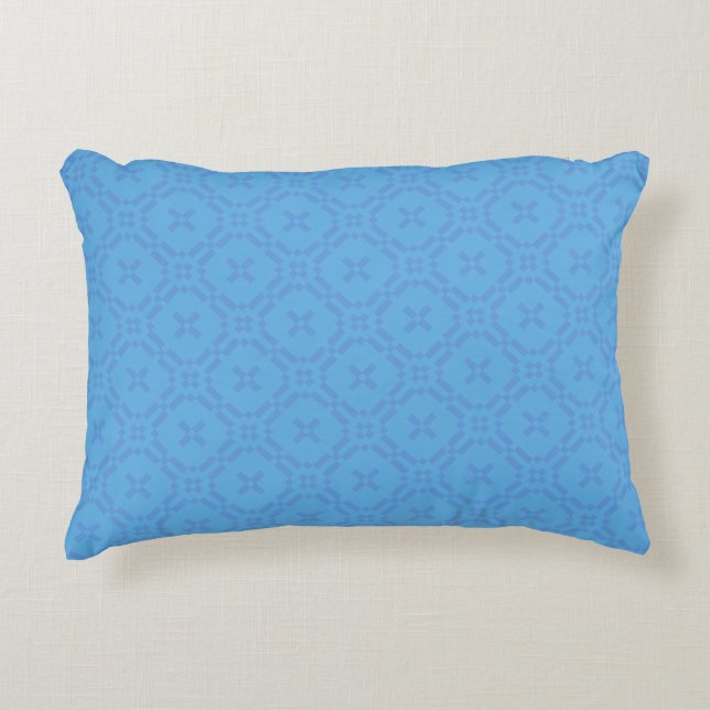 Welsh Tapestry Pattern, Chic Blue Accent Pillow (Front)