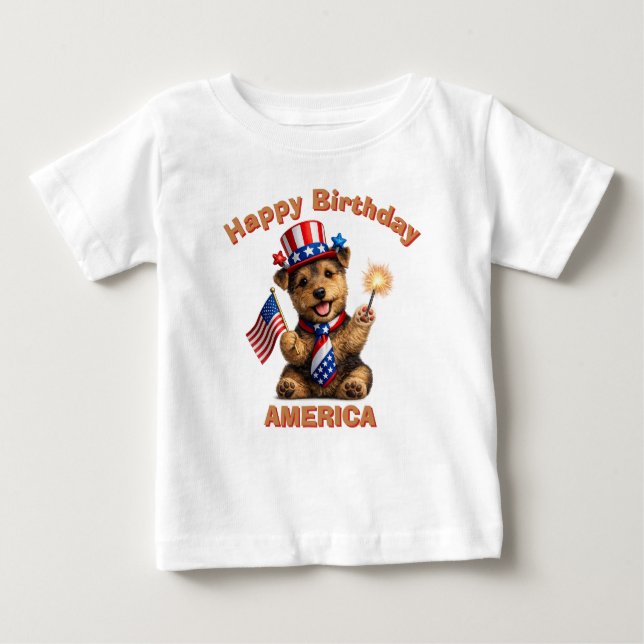 Welsh Terrier (2ae) Patriotic Kid T-Shirt (Front)