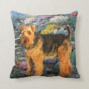 Welsh Terrier Art Throw Pillow