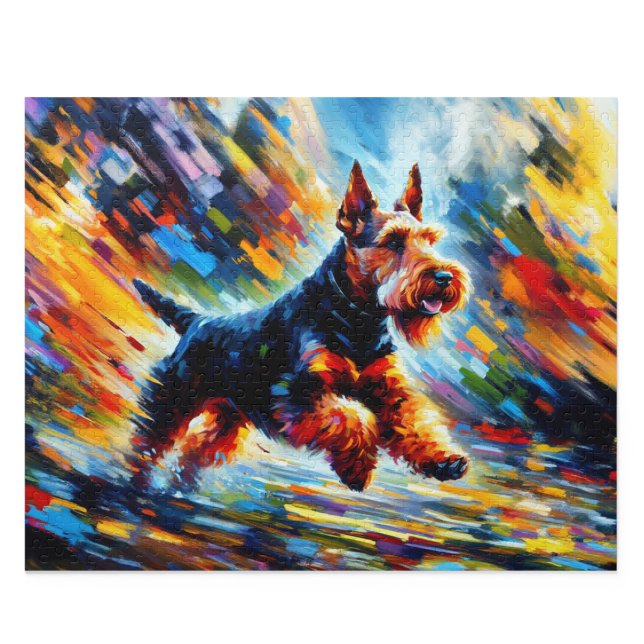 Welsh Terrier: Black and Tan Welshie Jigsaw Puzzle (Welsh Terrier Puzzle: Black and Tan WT Jigsaw)