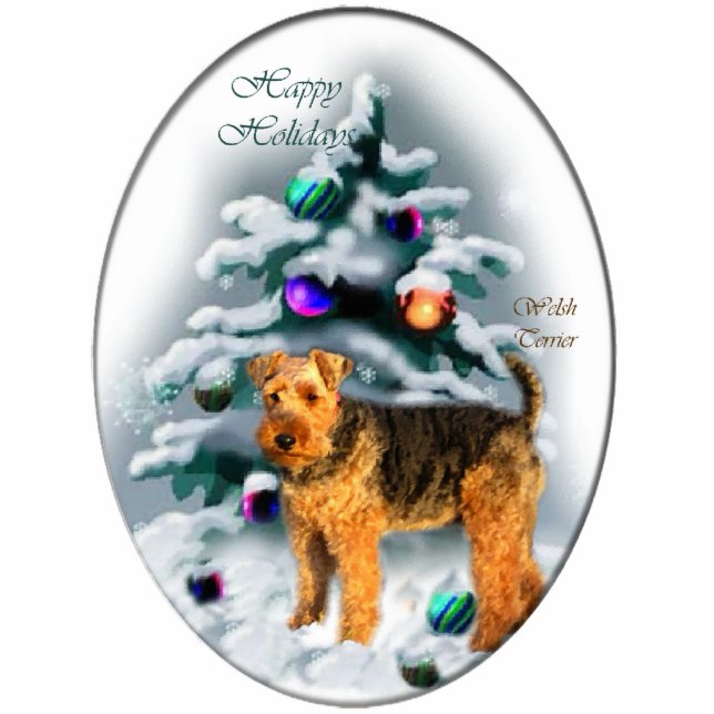 Welsh Terrier Christmas Gifts Ornament (Front)