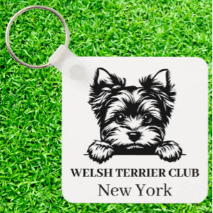 Welsh Terrier Custom Club Theme keychain