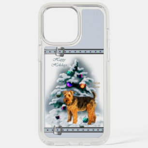 Welsh Terrier Cute Blue Christmas Holidays iPhone 15 Pro Max Case