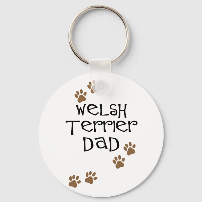 Welsh Terrier Dad for Welsh Terrier Dog Dads Keychain (Front)