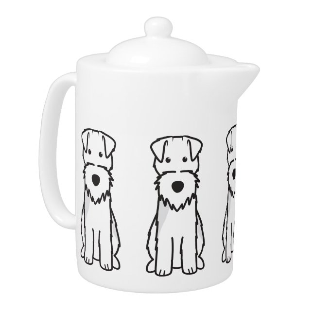 Welsh Terrier Dog Cartoon Teapot (Left)