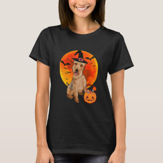 Welsh Terrier Dog Halloween Jack O Lantern Pumpkin T-Shirt