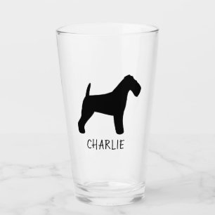 Welsh Terrier Dog Silhouette Welshie Personalized Glass