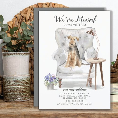 Welsh Terrier Dog Weve Moved Moving Announcement