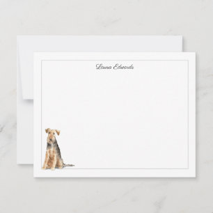 Welsh Terrier Gray Border Personalized Note Card
