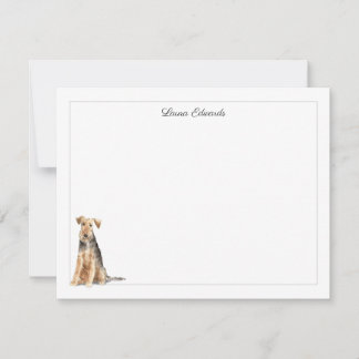 Welsh Terrier Gray Border Personalized Note Card
