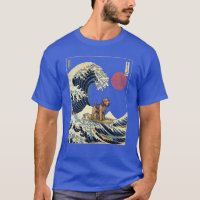 Welsh Terrier Kanagawa Japanese Surfing Wave