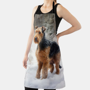 Welsh Terrier Let It Snow Christmas Apron