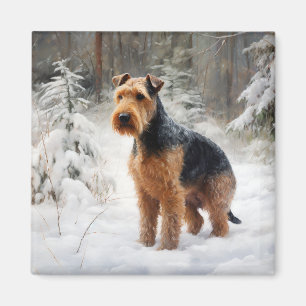 Welsh Terrier Let It Snow Christmas Magnet
