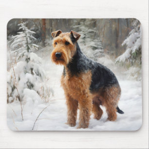 Welsh Terrier Let It Snow Christmas Mouse Pad