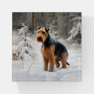 Welsh Terrier Let It Snow Christmas Paperweight