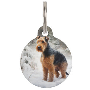 Welsh Terrier Let It Snow Christmas Pet ID Tag