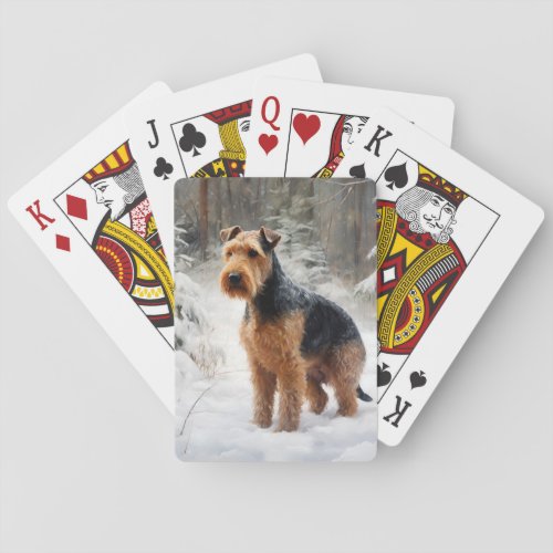 Welsh Terrier Let It Snow Christmas  Playing Cards