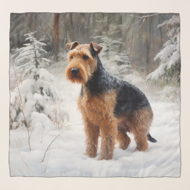Welsh Terrier Let It Snow Christmas  Scarf (Front)