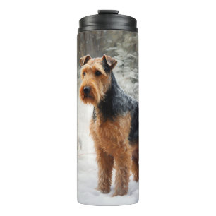 Welsh Terrier Let It Snow Christmas Thermal Tumbler