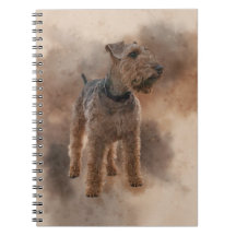 Welsh Terrier on a Mottled Brown Background
