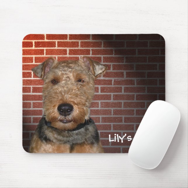 Welsh Terrier on Brick Wall Mouse Pad (With Mouse)