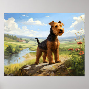 Welsh Terrier On The Look Out Poster