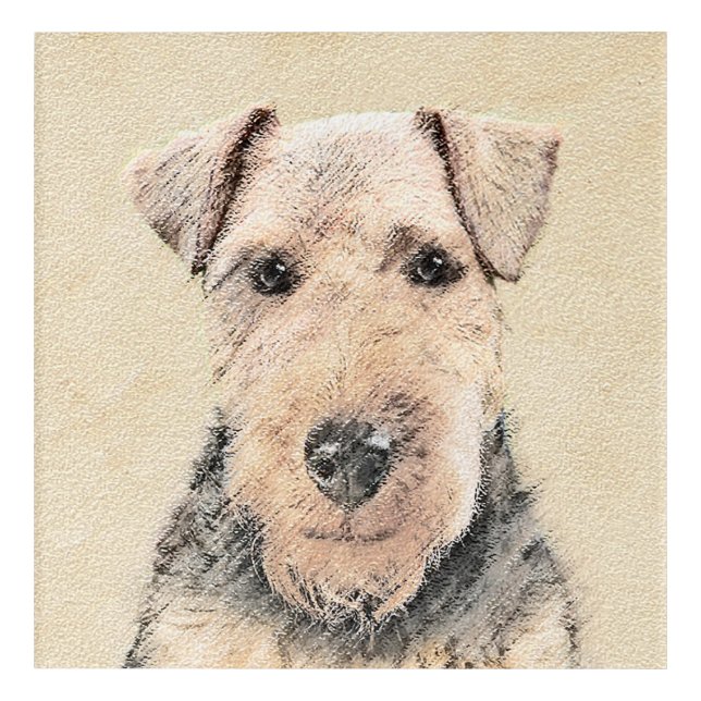 Welsh Terrier Painting - Cute Original Dog Art (Front)